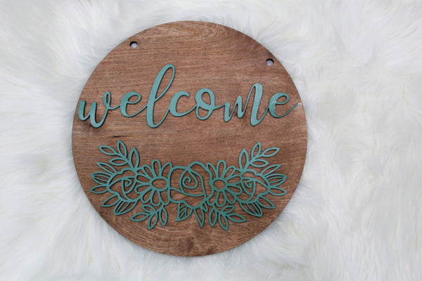 Welcome Wood Door Hanger