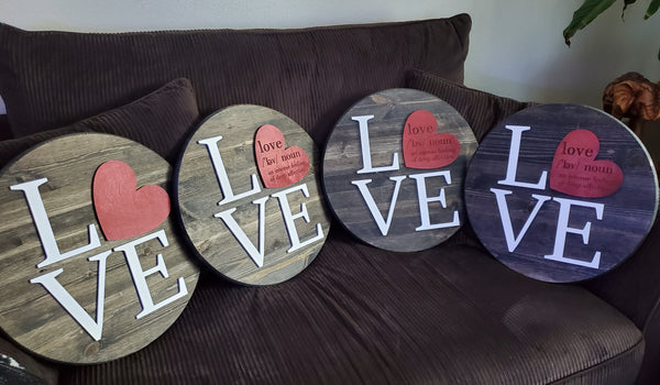 Love Definition 3D Sign