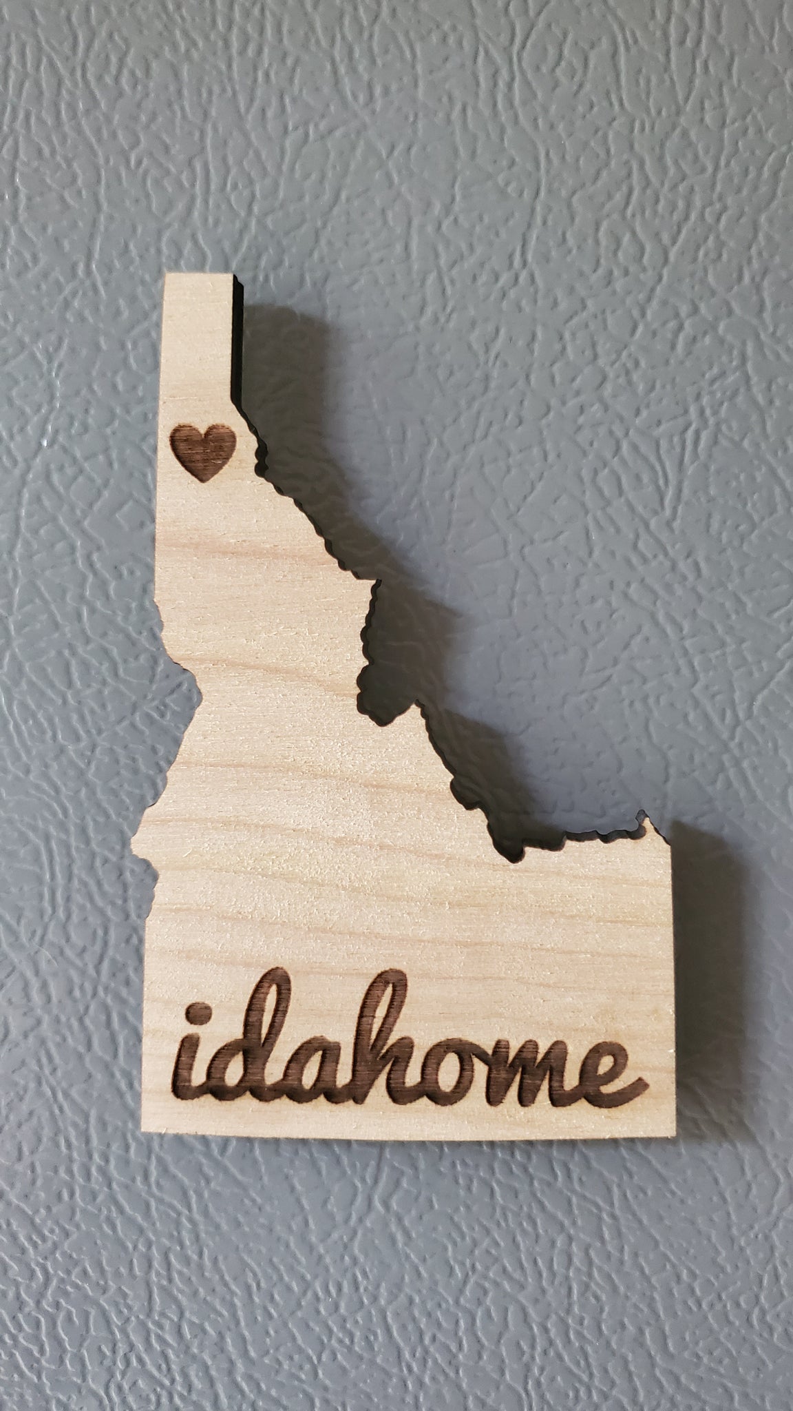 Idaho State Shaped Wooden Idahome Engraved Magnets