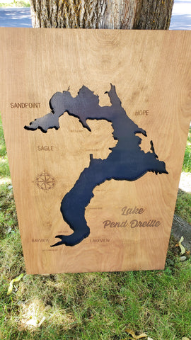 Engraved 3D Lake Pend Oreille Sign