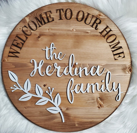 Welcome to Our Home Signs with 3D Lettering