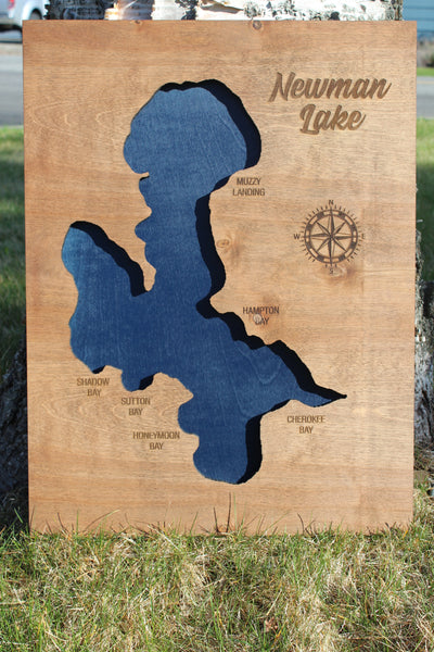 Engraved 3D Newman Lake Sign