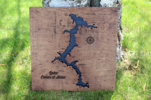 Engraved 3D Coeur d'Alene Lake Sign