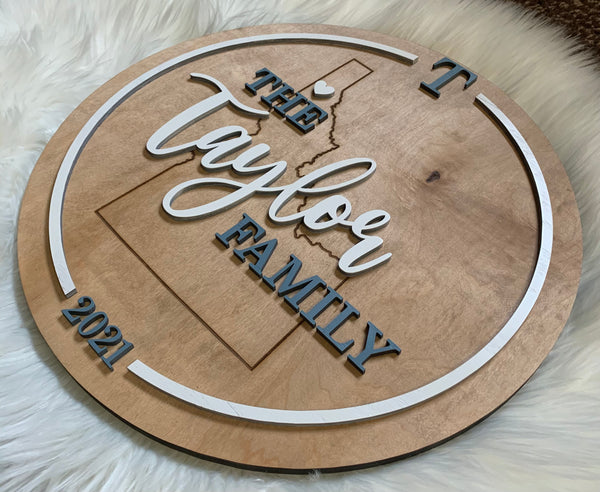 Engraved State Signs with 3-D Lettering