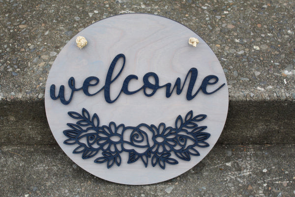 Welcome Wood Door Hanger