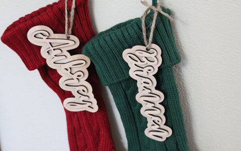 Stocking Tag with 3D Name Outline