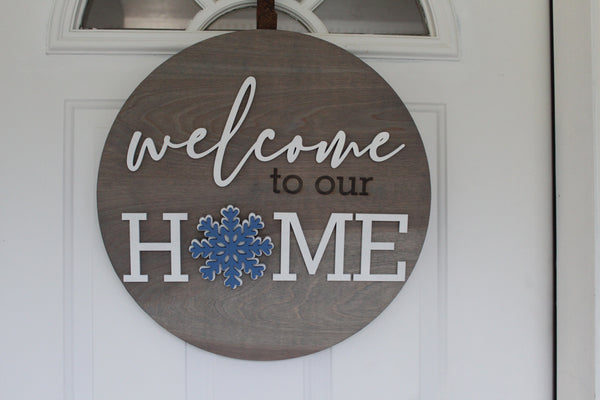 3D Welcome to Our Home Holiday Switch Out Sign With 6 Cut Outs