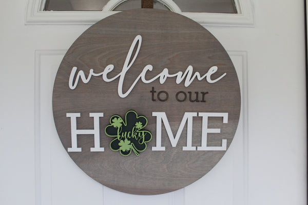 3D Welcome to Our Home Holiday Switch Out Sign With 6 Cut Outs