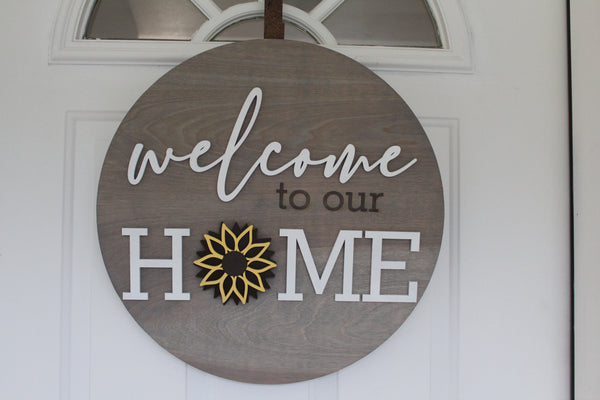 3D Welcome to Our Home Holiday Switch Out Sign With 6 Cut Outs