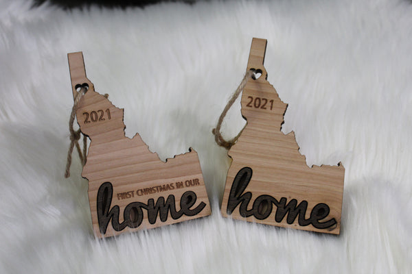 State Shaped Wooden 3D Home Ornament