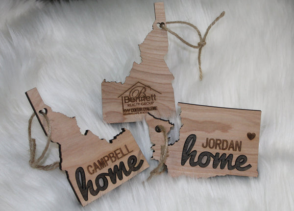 State Shaped Wooden 3D Home Ornament