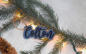 Personalized Ornament with Engraved Name Outline