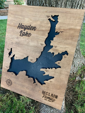 Engraved 3D Hayden Lake Sign