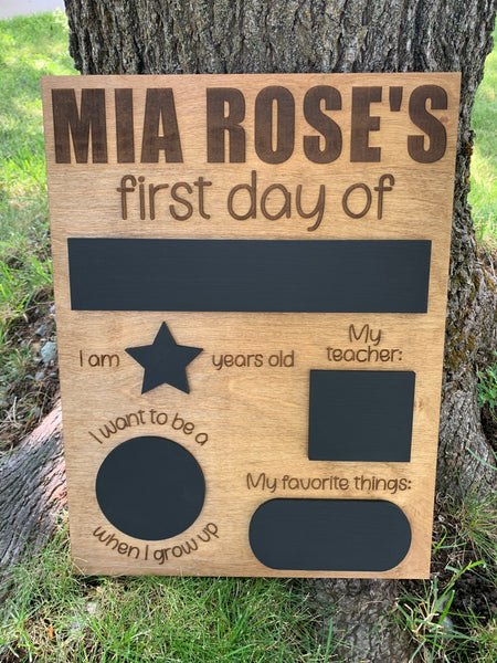 Personalized First Day of School Sign