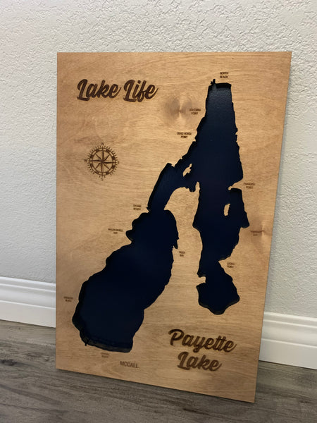 Engraved 3D Payette Lake Sign