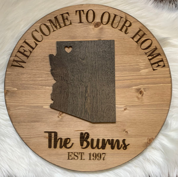 Welcome 3D State Signs with Personalized Engraving