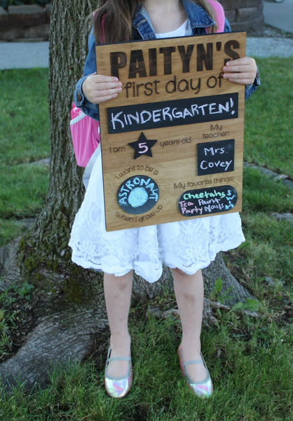 Personalized First Day of School Sign