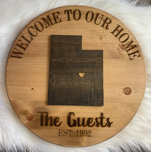 Welcome 3D State Signs with Personalized Engraving