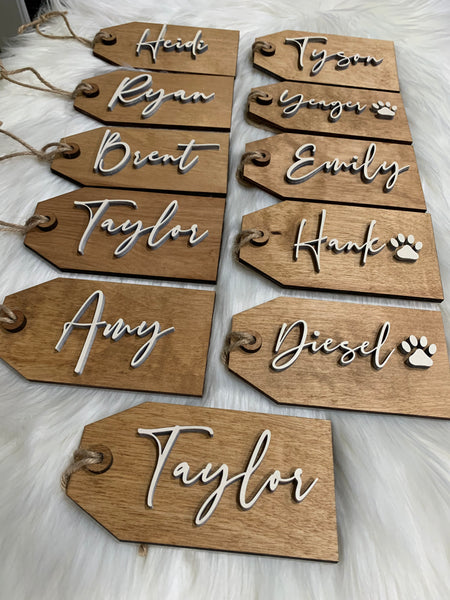 Personalized Stocking Tag with 3D Name