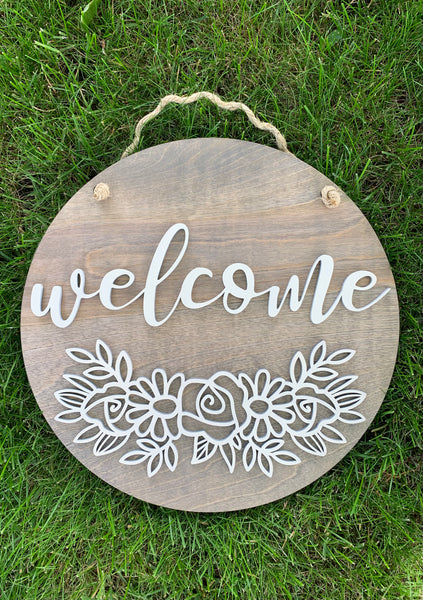 Welcome Wood Door Hanger