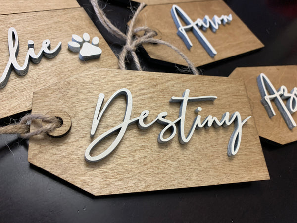 Personalized Stocking Tag with 3D Name