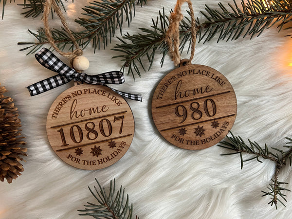 There's No Place Like Home Wooden Personalized Engraved Ornament