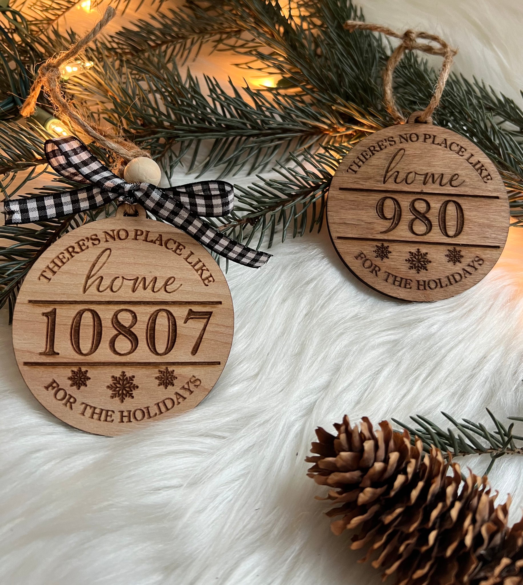 There's No Place Like Home Wooden Personalized Engraved Ornament