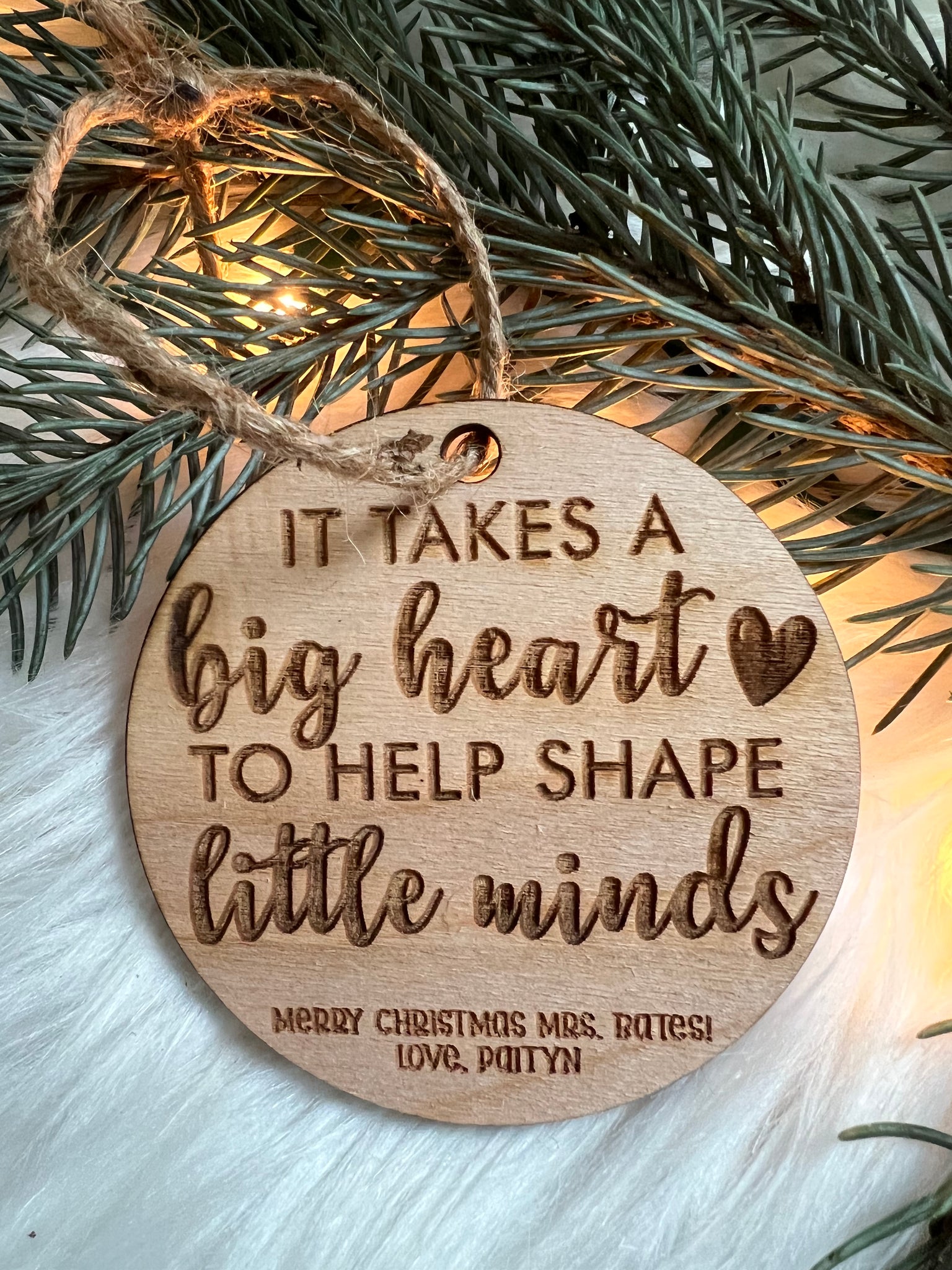 Teacher Wooden Personalized Engraved Ornament