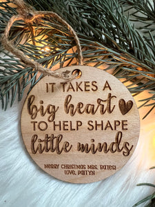 Teacher Wooden Personalized Engraved Ornament