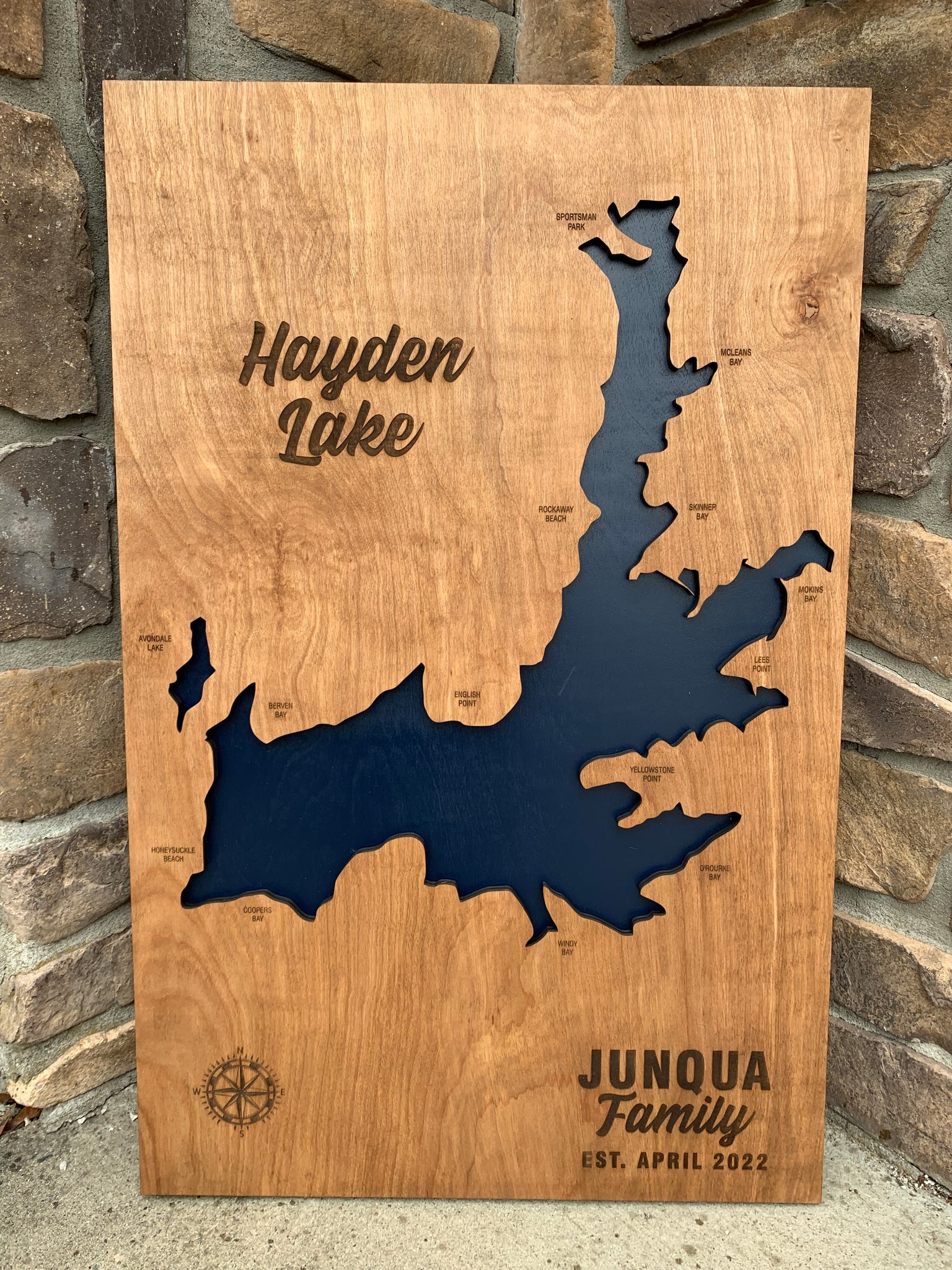 Engraved 3D Hayden Lake Sign