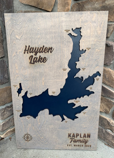 Engraved 3D Hayden Lake Sign