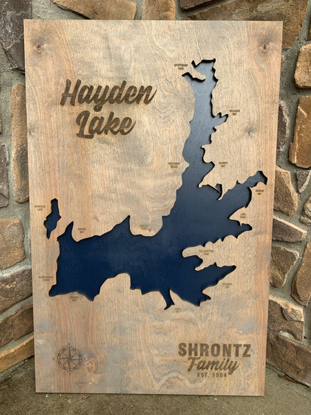 Engraved 3D Hayden Lake Sign