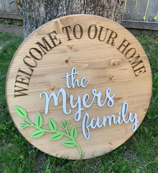 Welcome to Our Home Signs with 3D Lettering